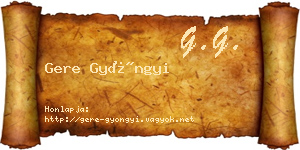 Gere Gyöngyi névjegykártya